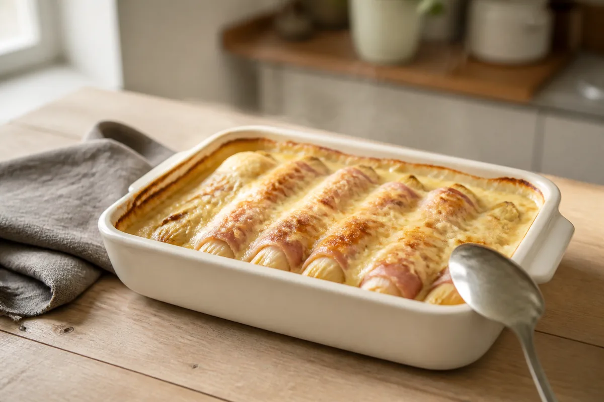 Chicons au gratin : la recette du Nord au jambon